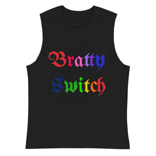 "Bratty Switch" Rainbow Muscle Tank Top