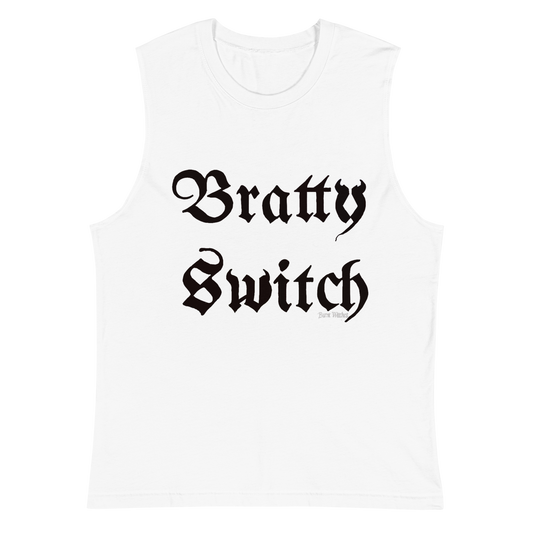 "Bratty Switch" Black Muscle Tank Top