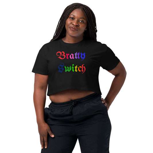 "Bratty Switch" Rainbow Crop Top